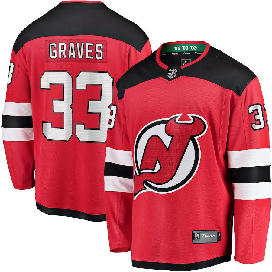 Men New Jersey Devils 33 Ryan Graves Fanatics Branded Red Breakaway Player NHL Jersey
